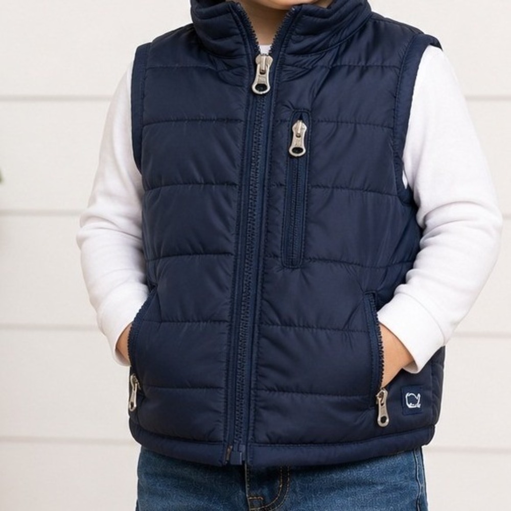 Vineyard Vines Toddler Boys Navy Puffer Vest 2T Primaloft Full Zip Lightweight
